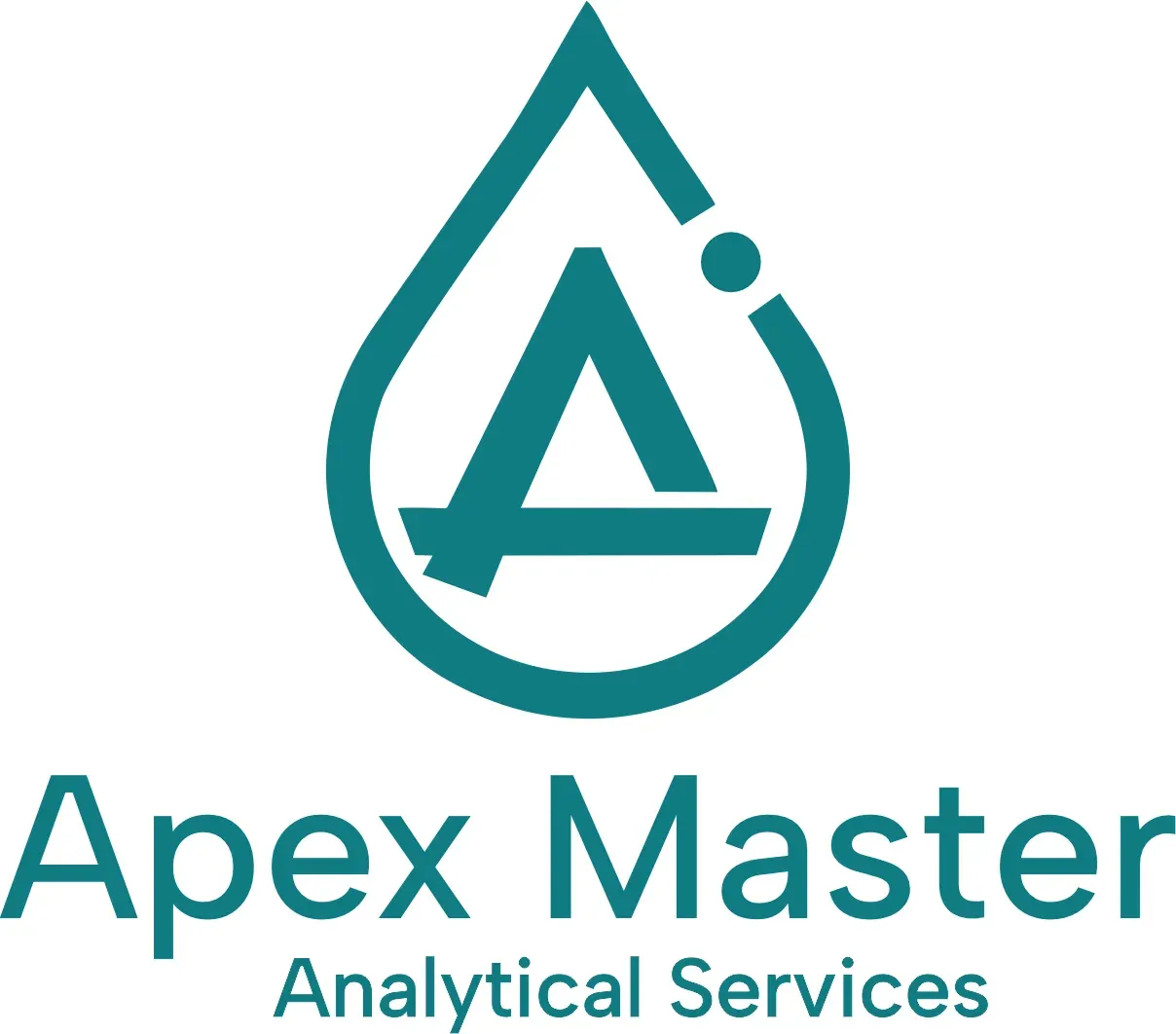 Apex Master mark: a teal droplet holding an A, above "Analytical Services"