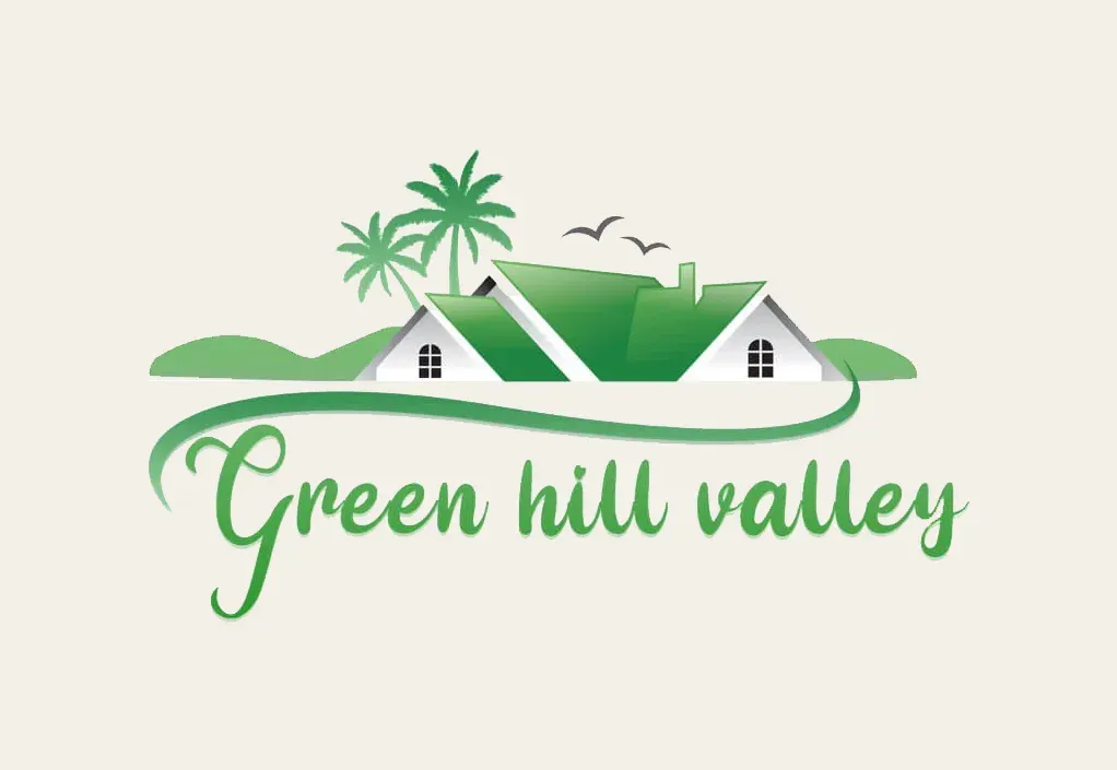 Green Hill Valley logo: green rooftops and palms above a handwritten wordmark